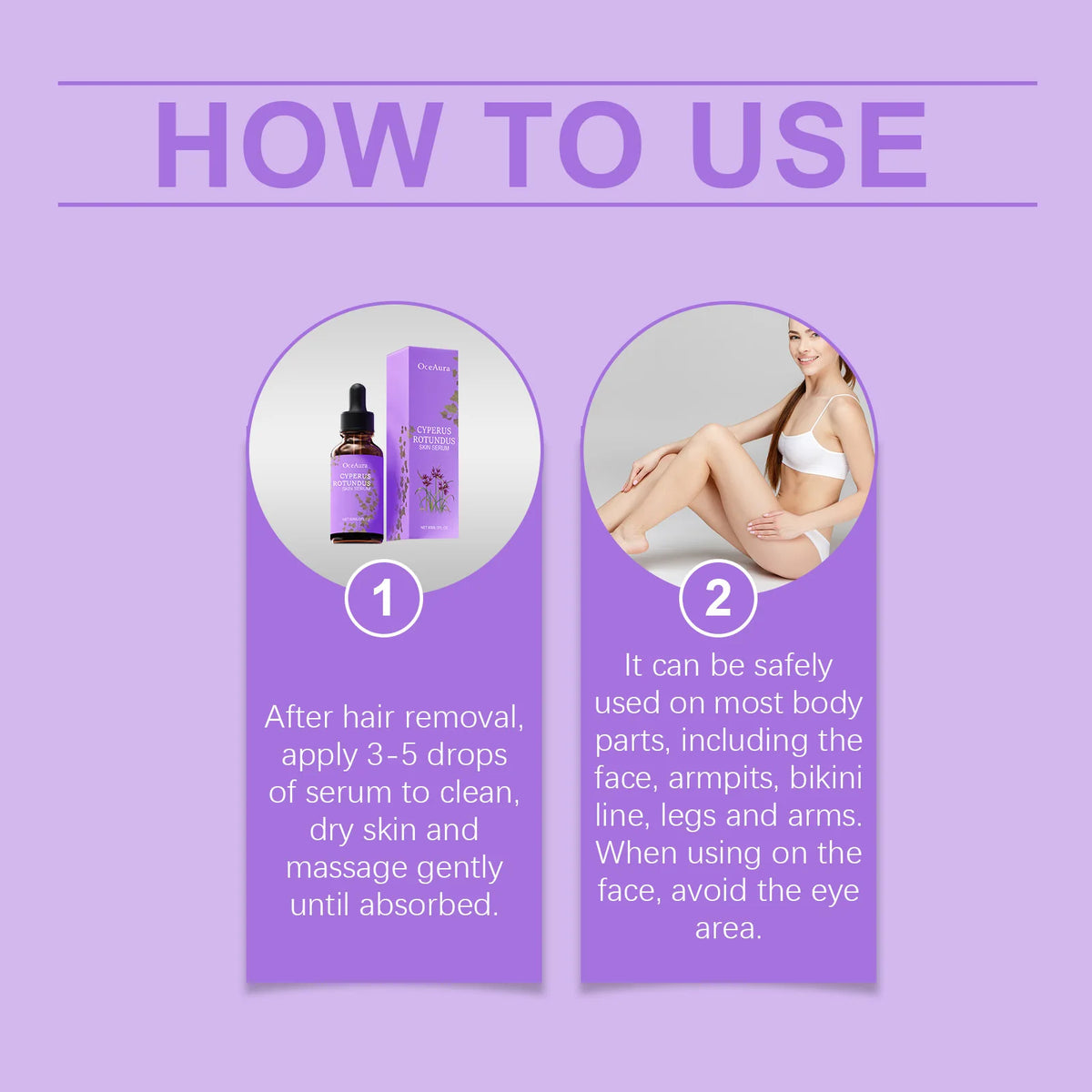 OceAura Pure Cyperus Rotundus Oil for Hair Removal Anti Hair Growth Inhibitor Moisturizing Skin Care Cyperus Hair Removal Oil