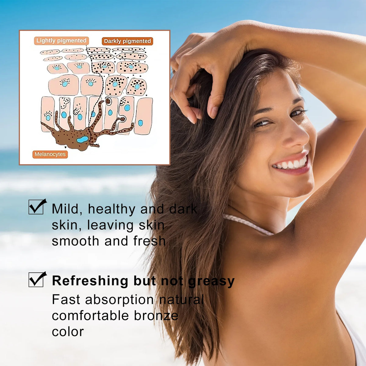 Summer Body Tanning Cream Long Lasting Bronzer Fake Tan Nourishing Sunbeds Sunless Booster Outdoor Beach Self-tanning Lotion