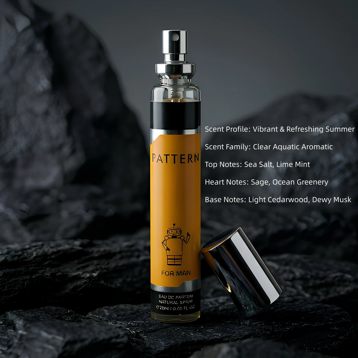 MYSTICAL Cyber-Bot 4pcs Men's Cologne Set, Long Lasting EDP Fragrance Kit for Gaming, Office & Night Out, Futuristic Woody, Aquatic & Fougere Scents, 0.68oz X 4 Travel Size, Urban Grooming Gift for Him, Techwear Inspired Desi
