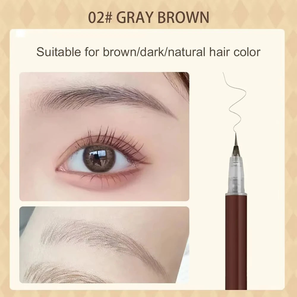 0.01mm Ultra Fine Liquid Eyebrow Pen Waterproof Natural Color Not Smudge Eyebrow BIYA Makeup Pencil