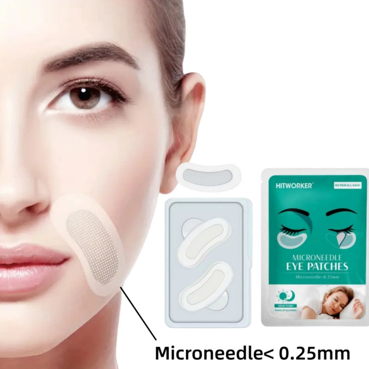 Microneedle Soluble Eye Patches, Hyaluronic Acid Eye Masks for Deep Hydration, Anti-Wrinkle  Firming Skincare