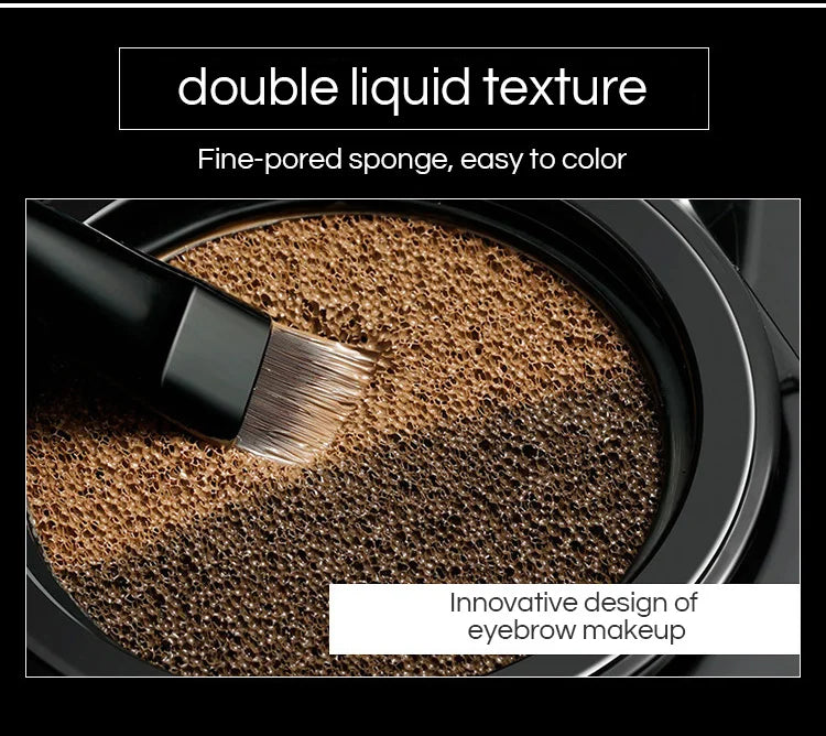 GECOMO Two-color Air Cushion Eyebrow Powder Color Waterproof and Sweat-proof Long-lasting Eye Brow Cream