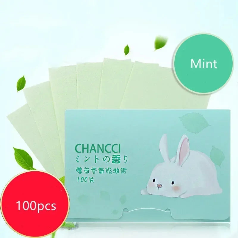 100Pcs/box Face Oil Protable Blotting Paper Matting Face Wipes Face Cleanser Oil Control Oil-absorbing Facial Towel Tools