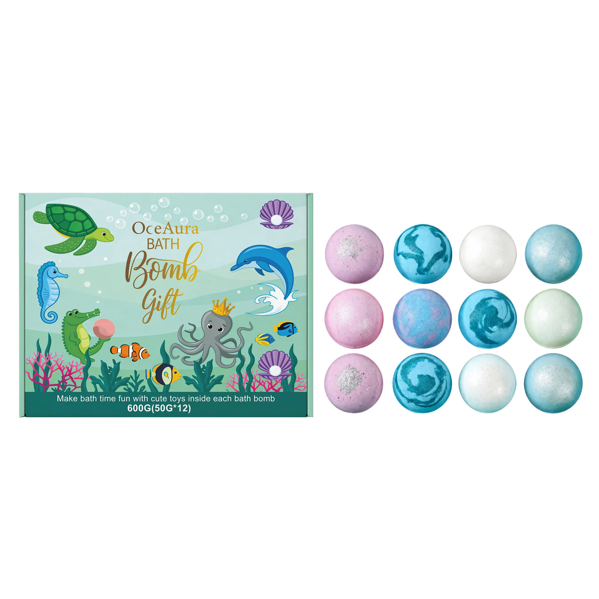 1/4/6/12pcs Bath Bombs Set with Surprise Toys Inside Natural Organic Bubble Bath Fizzies Balls Gift for Holiday Gift Set