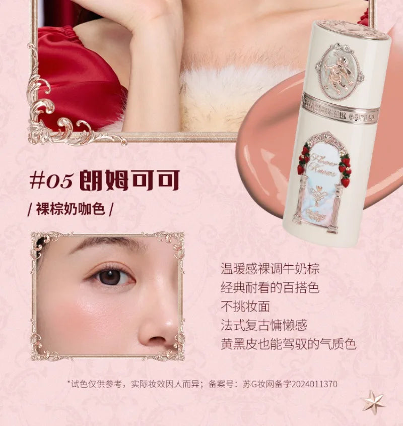 Flower Knows Strawberry Cupid Collection Liquid Blush Makeup for Cheeks Matte Finish Face Blushes Cream For Healthy Natural