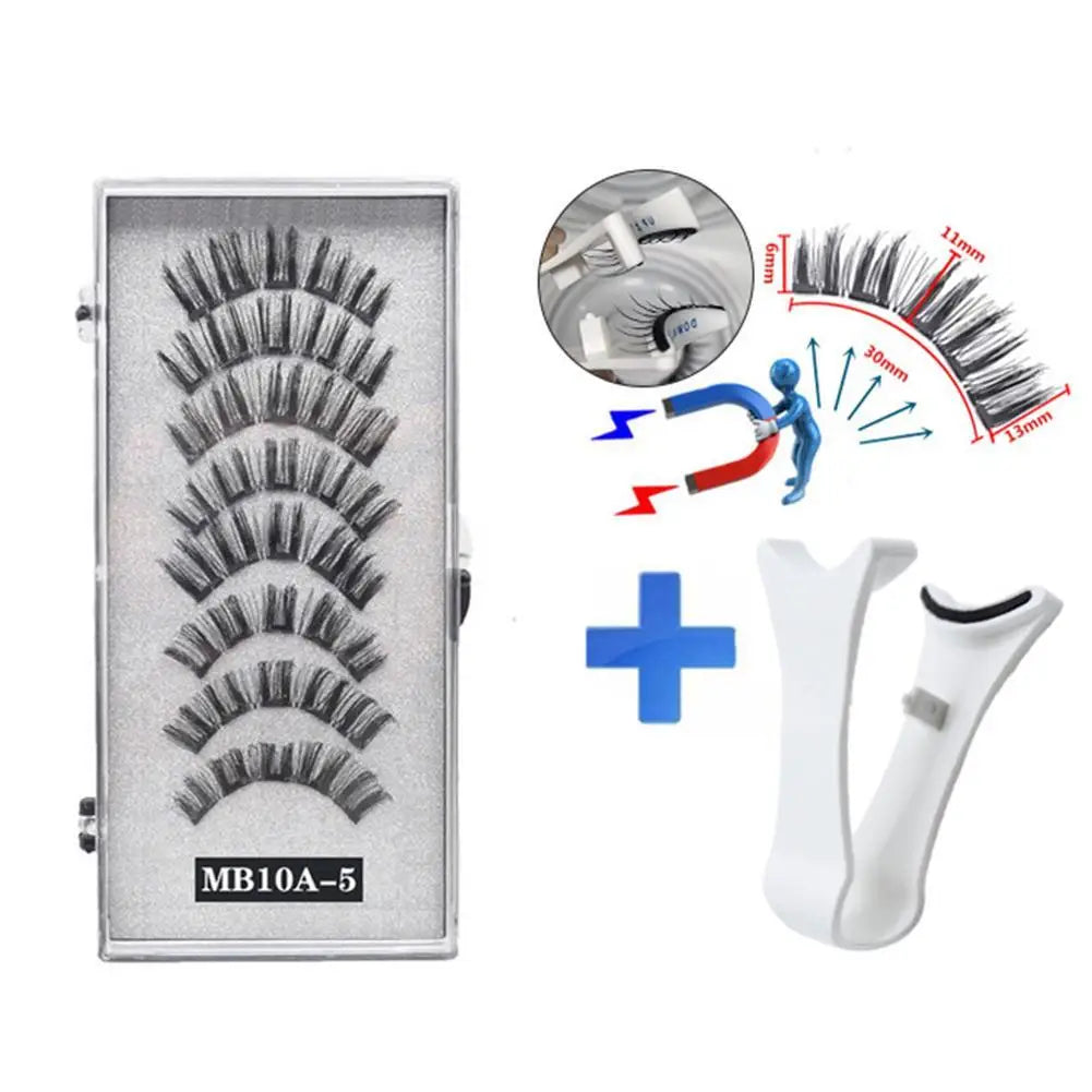 3D Natural ,With 5 Lashes Shipping Handmade Drop False Support Eyelashes Magnetic Reusable H8Y7