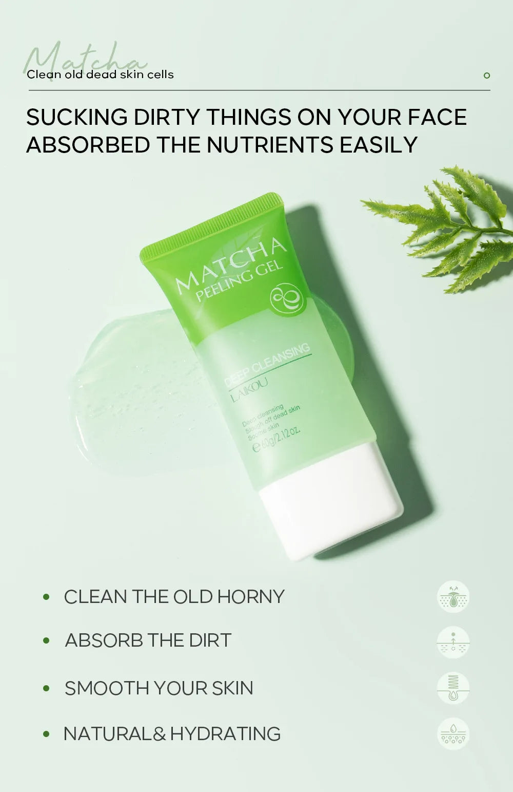 LAIKOU Matcha Exfoliating Peeling Gel Facial Scrub Moisturizing Nourishing Repair Scrubs Face Cream Beauty Skin Care