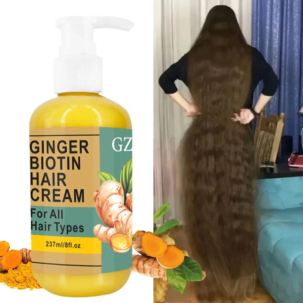 GZE GINGER HAIR CREAM Ginger Hair Strengthens Cream Moisturizing Scalp Massage Hair Care Serum Conditioner