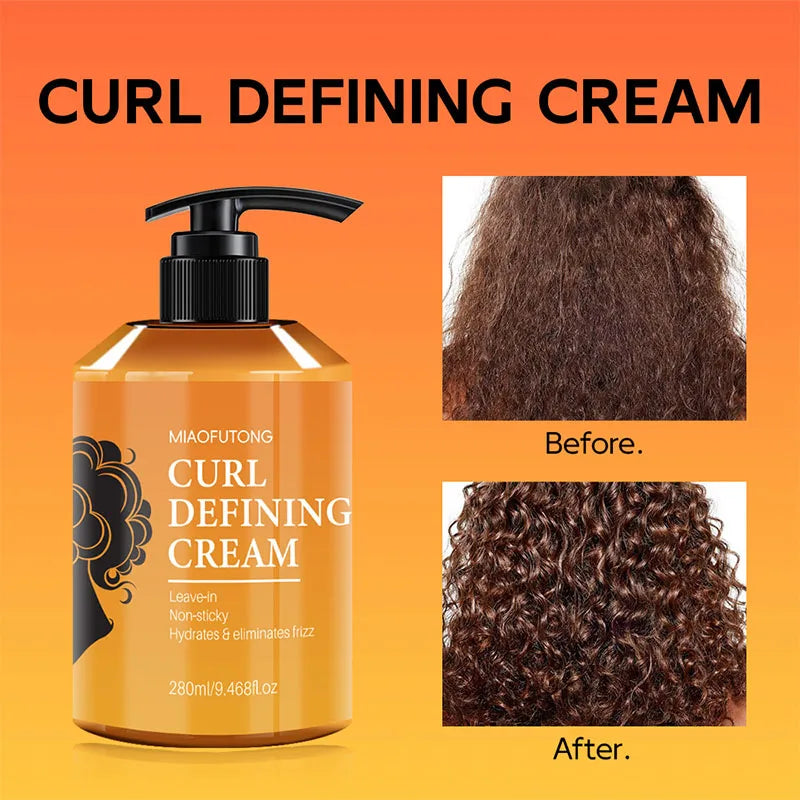 280ml Curly hair cream Elastic styling Moisturizing Improves frizzy hair Fluffy Leave-in conditioner Elastin  Hair care