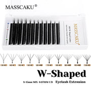 MASSCAKU Wholesale C/D Curl Faux Mink Premade Volume Fans Lash Individual Fluffy 6D 7D 8D 9D 10D W Style Eyelash Easy to Pick