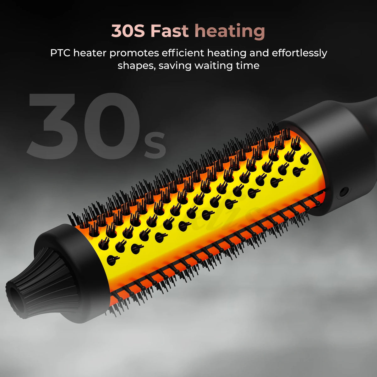 Curling Thermal Brush Double PTC Heated Curling Iron Brush Anti-Scald Round Brush 32mm Hair Curler Hot Volumizing Brush Styler