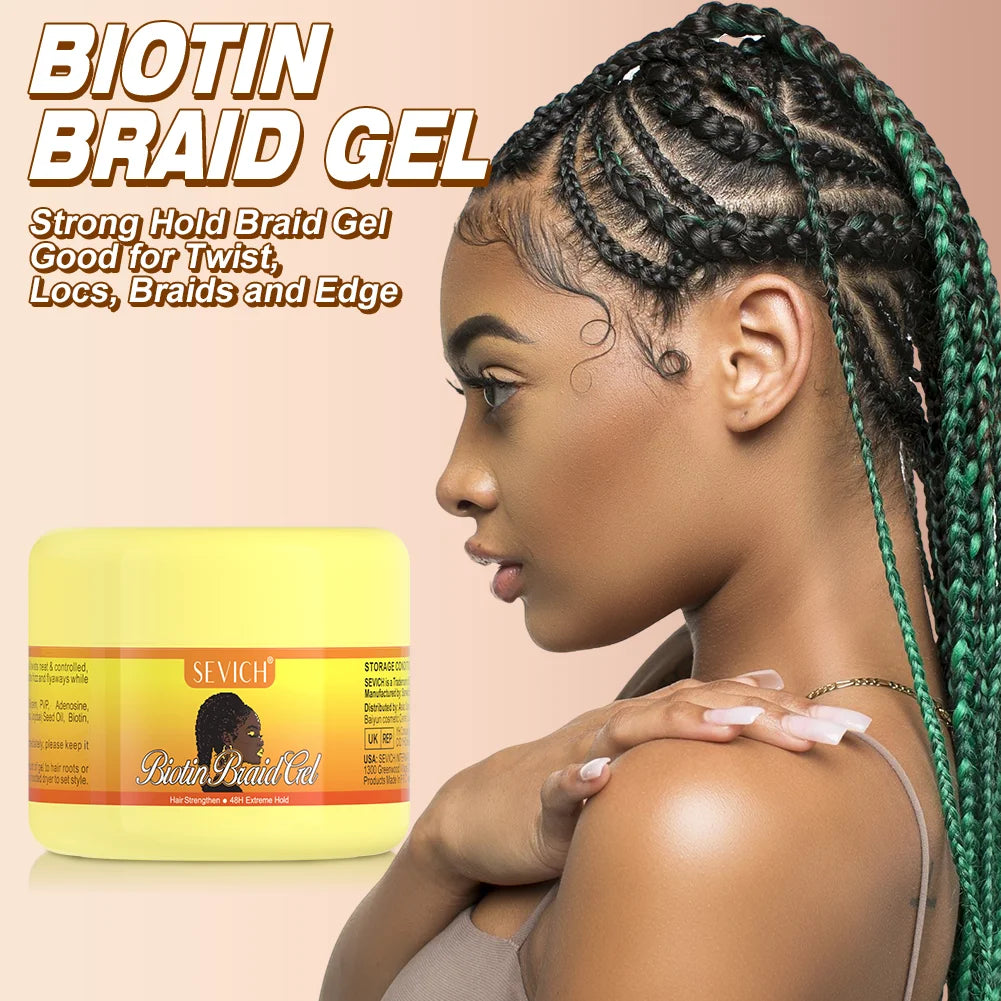 Edge Control Gel Set Hair Braiding Gel Biotin Anti Break Hair Wax Non-Greasy Hair Styling Cream Anti-Frizz Wax Stick For Wig
