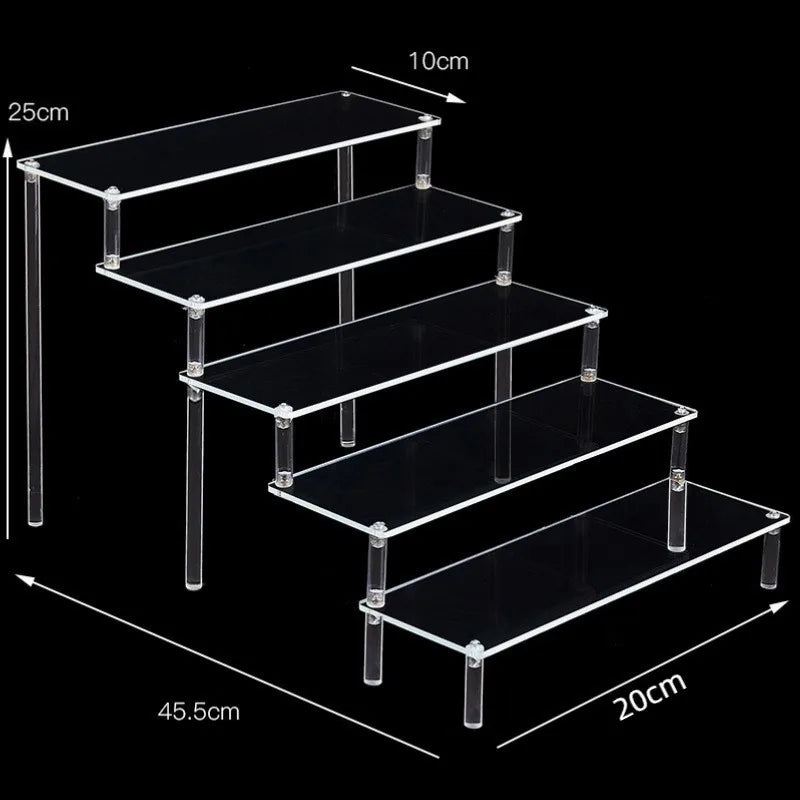 Acrylic Riser Display Shelf,3 Tier Display Stand for Amiibo Funko POP Figures,Cupcake Perfume Organizer Makeup Collection Doll