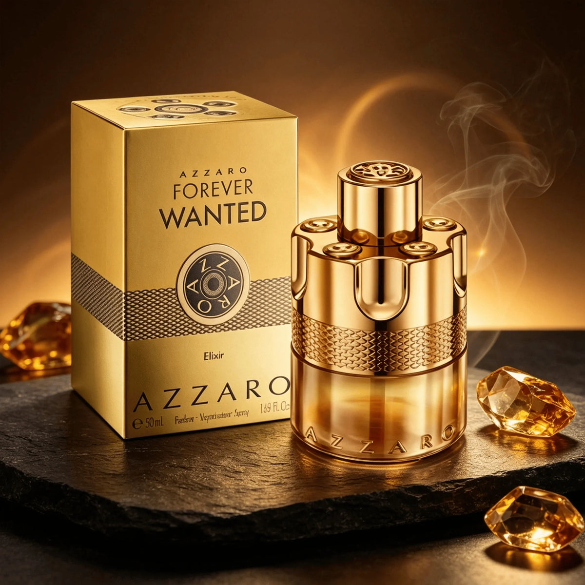 Azzaro Forever Wanted Elixir Perfume Spray 3.38 Fl Oz 100ml For Men Long‑Lasting Leather Accord Raspberry Woody Fruity Scent Natural Spray Luxury Men Fragrance Gift