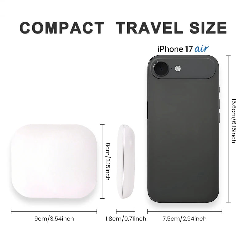 2X Magnifying Compact Vanity Makeup Mirror with Lights Travel Mini Folding Portable Handheld Pocket LED Cosmetic Mirror for Gift