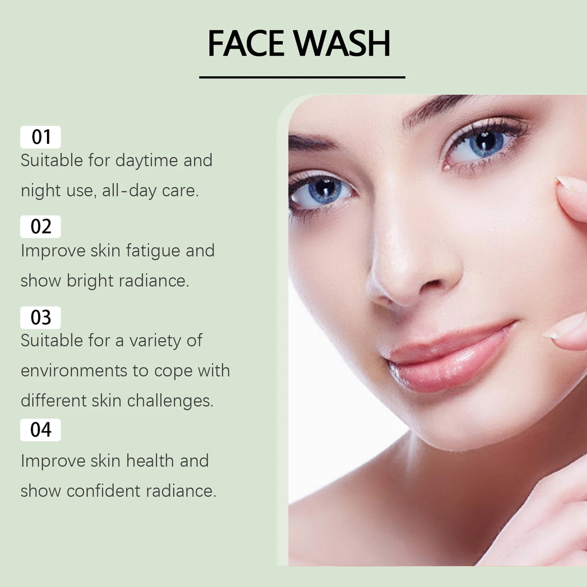 Hyaluronic Acid Face Cleanser Gel for Sensitive Skin Deep Pore Cleansing Makeup Remover Moisturizing Non Drying Formula 100ml