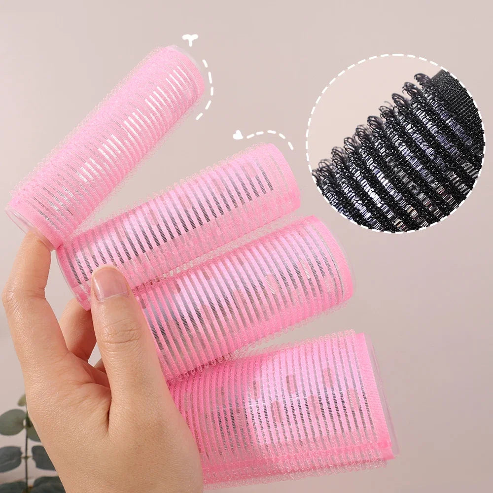 Self-Adhesive Hair Rollers Portable Lazy DIY Magic Styling Tools Home Use Pink Hair Roller Bang Beauty Braiders Hairdressing