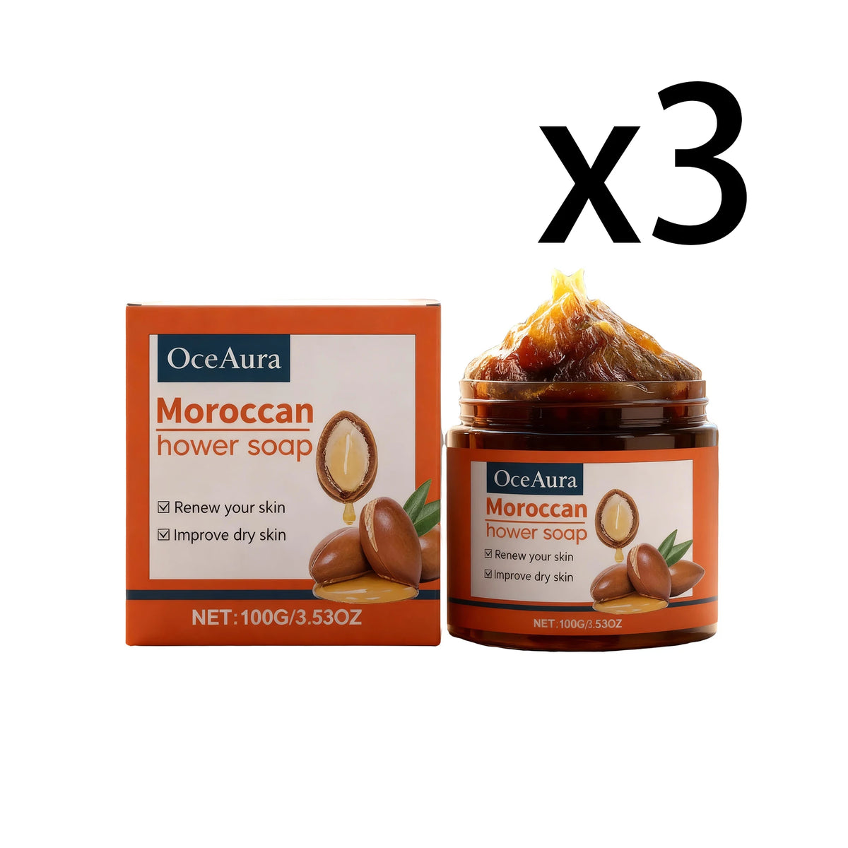 Moroccan Moisturizing Bath Soap Deep Cleanse Skin Dirt Prevent Pore Blockage Smooth Skin Rich Foam Gentle Exfoliating Shower Gel
