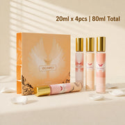 MYSTICAL Eternal Aura 4pcs Women's Perfume Set, Long Lasting EDP Fragrance Discovery Kit for Romantic Dates, Office & Self-Care, Creamy Vanilla, Elegant Rose & Gourmand Scents, 0.68oz X 4 Travel Sampler, Luxury Beauty Gift Se