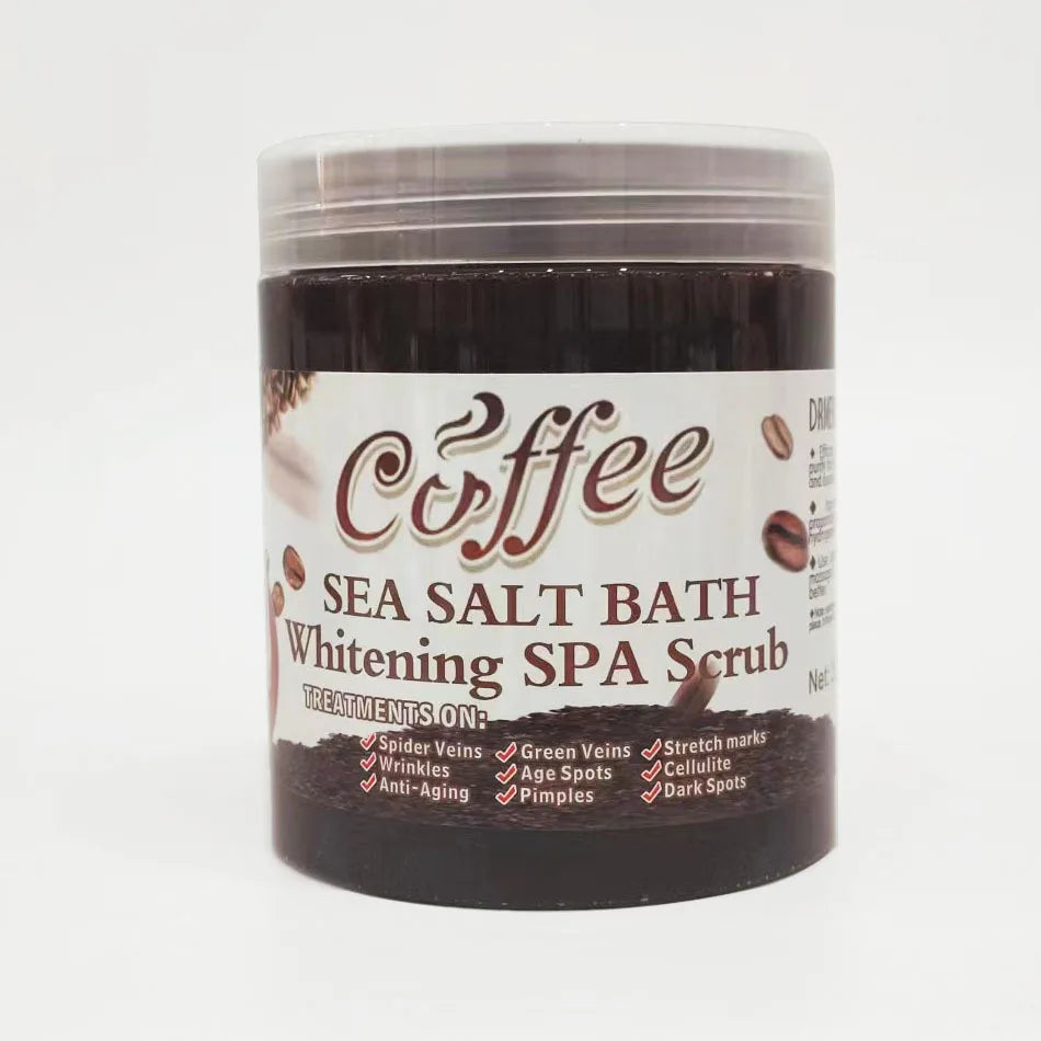 350g/680g Coffee Whitening Spa Scrub Bath Salts Exfoliating Body Scrub Deep Clean Dead Skin Moisturizing Bubble Wet Sea Salt