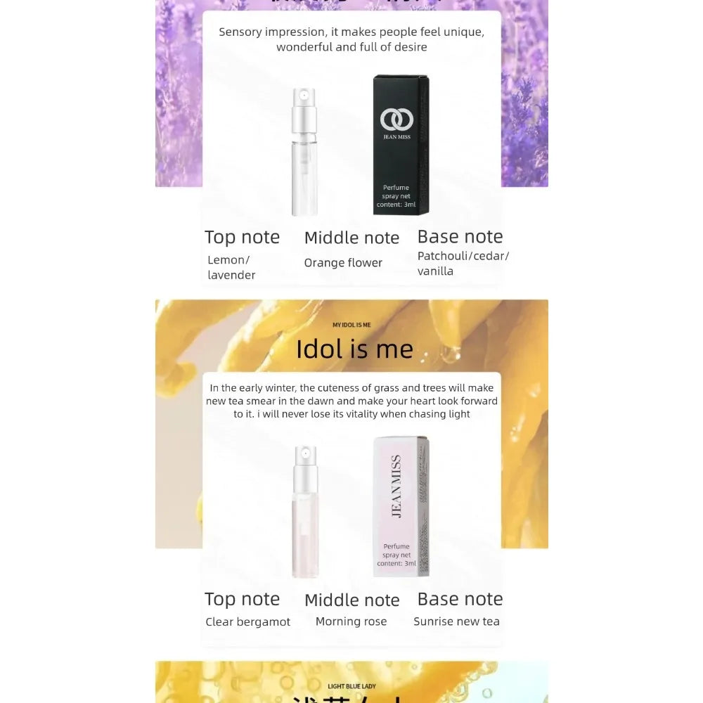 10PCS Mini Travel Size 3ml Perfume Women Men Unisex Fragrance Set Eau De Toilette Gift for Her Him Deodorant Body Spray