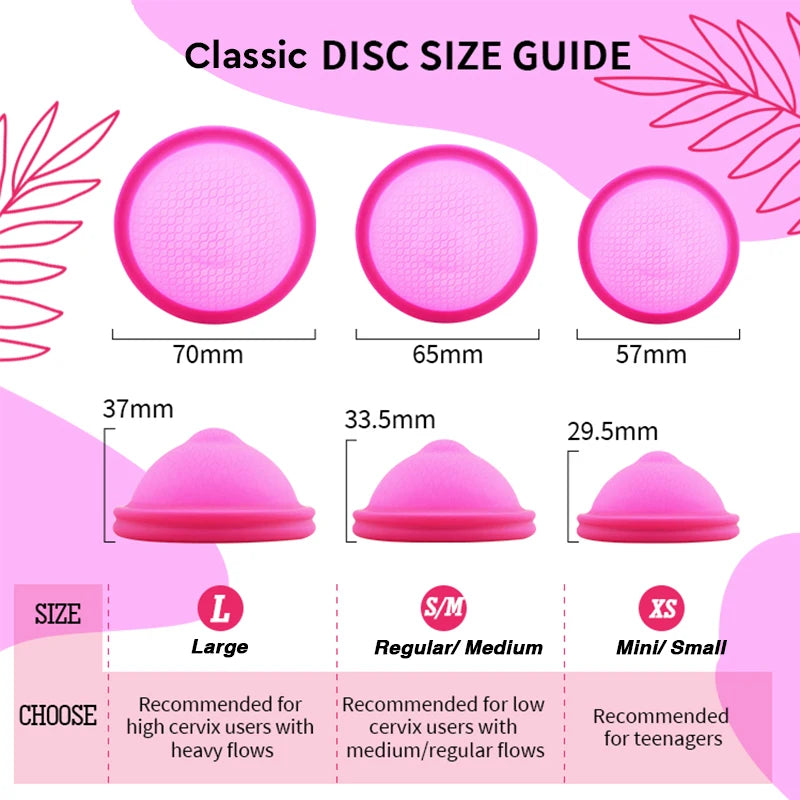 Feminy Menstrual Disc With Applicator Sterilizer Cup Medical Silicone Disco Coletor Menstrual Bowls Mini Period Cup Box