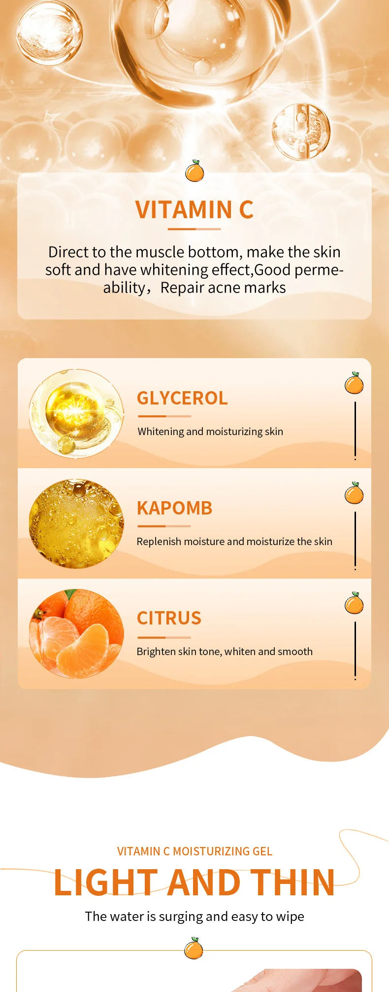 SADOER Vitamin C Moisturizing Aloe Vera Gel Facial Creams Skin Anti Wrinkle Nourishing Hydrating Face Cream Skin Care