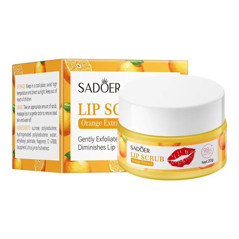 SADOER Fruit Series Strawberry Lip Scrub Dead Skin Moisturizes Brightening Lip Color, Makes Lips Pink