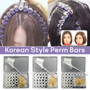 24Pcs Hair Root Perm Rods Bars Curlers With Clips & Rubber Bands Salon Nylon Hook & Loop Hair Rollers Set Hair Styling Tools