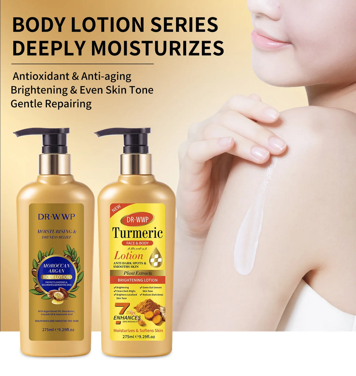 GLUTA WHITE Glutathione Body Lotion 275ml - Whitening & Moisturizing Skin Care with Collagen for Dry Skin Long Lasting Fragrance