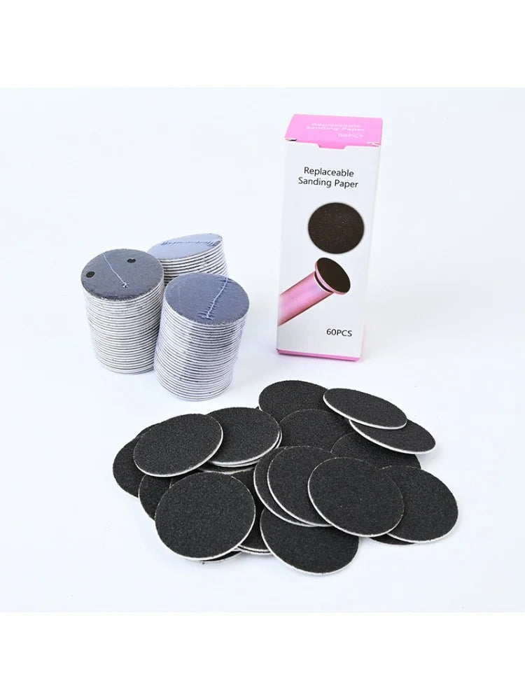 TP43mm 60pcs/Box Sandpaper For Electric  Paper Professional Pedicure Foot Dead Skin Nail File Cuticle Callus Replaceable Sandin