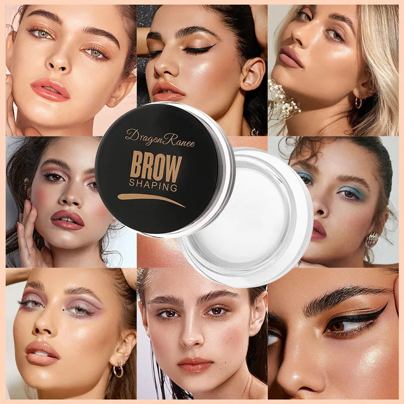 White Bushy Eyebrow Gel - European & American Style, Long-lasting Setting Pomade Soap Wax, Volumizing Sculpting Eyebrow Pen for