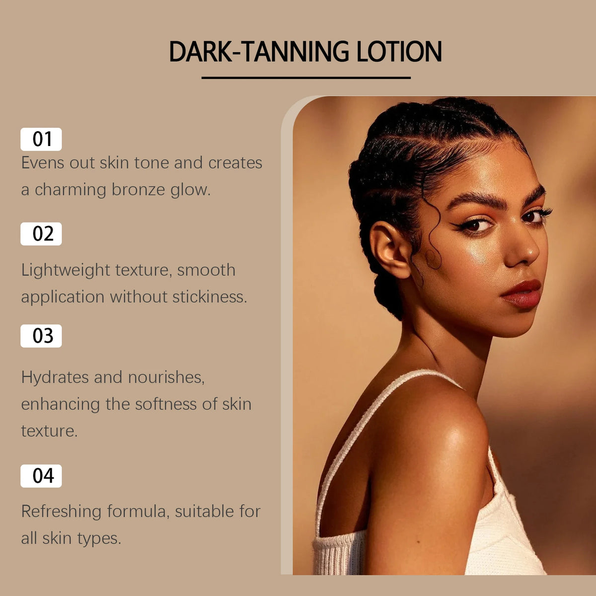 Coconut Self-Tanning Lotion Sunless Tanning Natural Self-Tanning Lotion Radiant Glow Smooth Skin Deepens Skin Tone Accelerates
