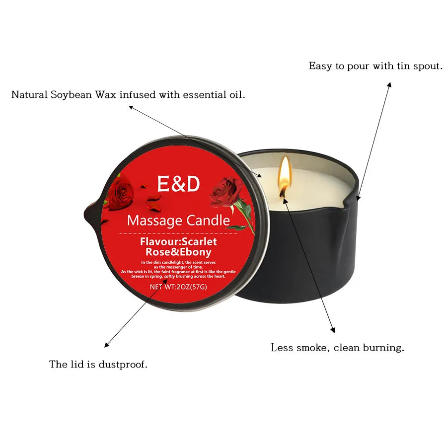 Massage Oil Candle, for Stress Relief and Skin Moisturizing, Scented Candles Aromatherapy SM Product Spa Essentials, Luxury Cand