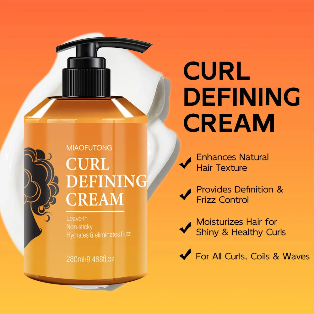 280ml Curly hair cream Elastic styling Moisturizing Improves frizzy hair Fluffy Leave-in conditioner Elastin  Hair care