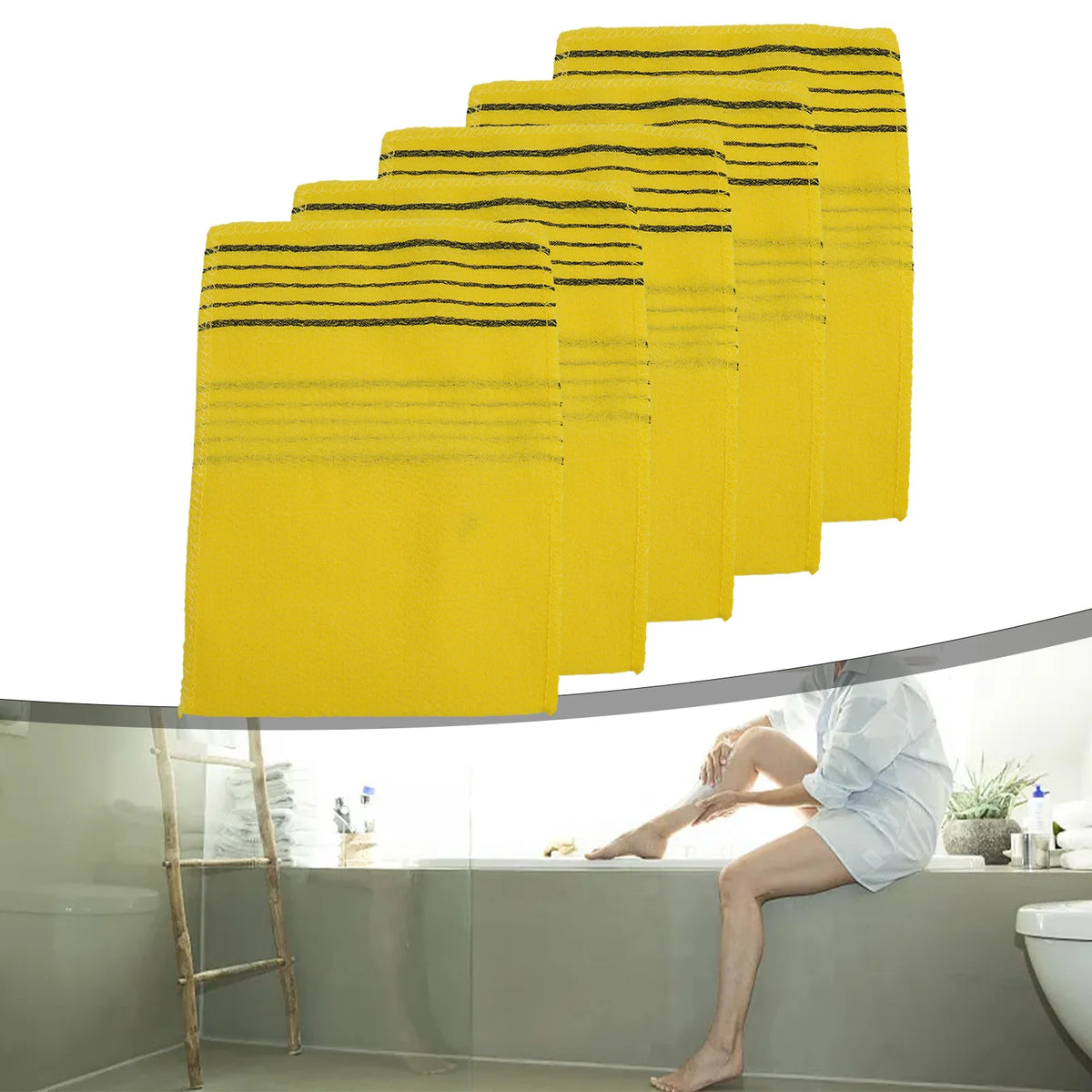 5Pcs Shower Bath Scrub Glove Korean Exfoliating Body Scrubs Shower Towels Wash Cloth Portable For Adults Coarse Grain Brush