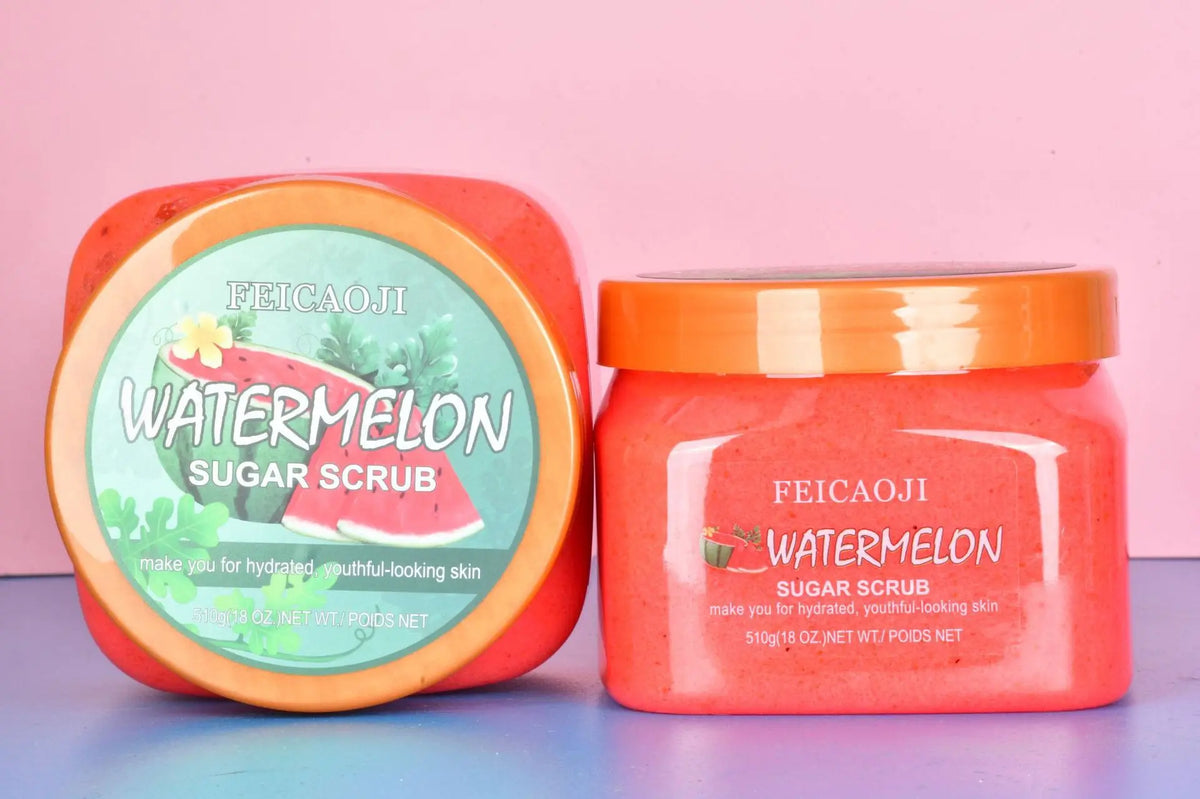Shea Sugar Body Scrub Coconut Watermelon Rose Alpha Arbutin Hydrating And Exfoliating Scrub for Nourishing Includes Loofah Tool