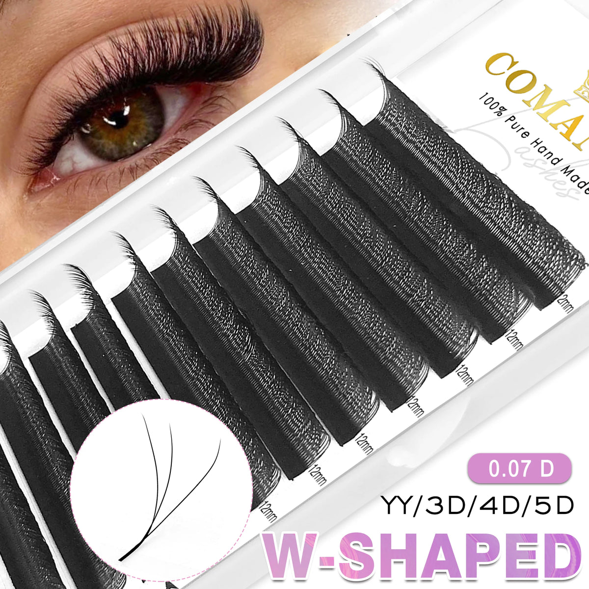CoMango W Eyelash Extension Automatic Flowering 2d/3d/4d/5d/6d/8d W Fake Lashes 0.07 CD Premade Volume Fans Individual Eyelashes