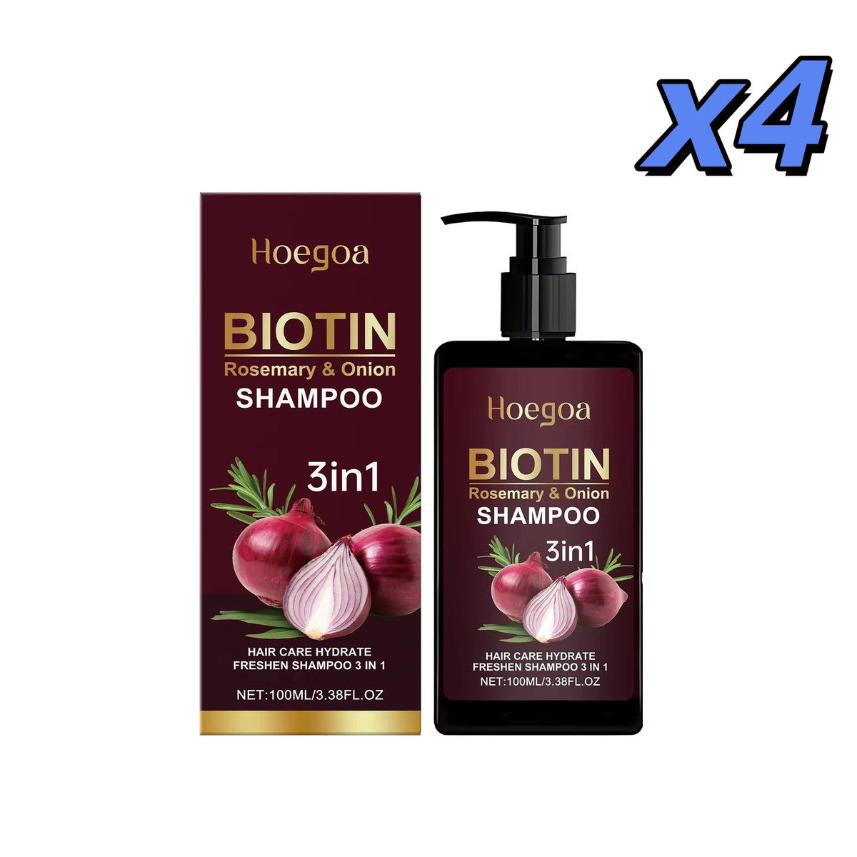 Red Onion Rosemary Shampoo Anti Hair Loss Repair Damaged Frizz Deep Cleansing Oil Control Thickening Hair Growth Shampoo