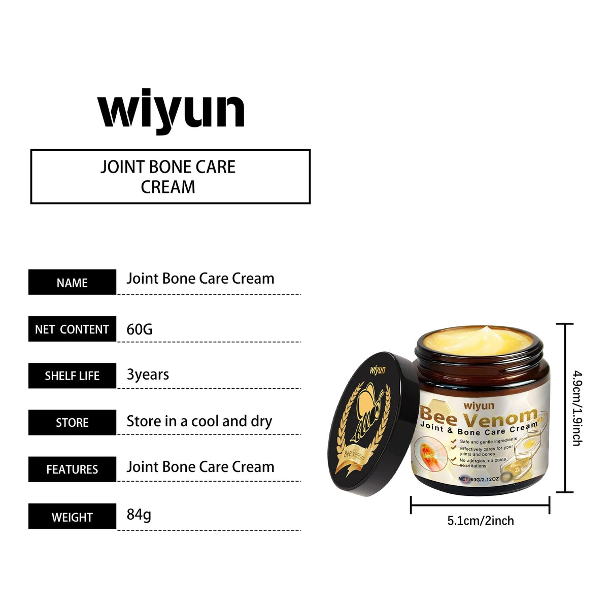 Bee Venom Joint Muscle Soothing Cream For Tech Neck Keyboarder Wrist Mouse Wrist Bee Venom Joint Care Fast Acting Non-Greasy Muscle Relaxation Massage Cream For Office Worker Post-Workout Recovery