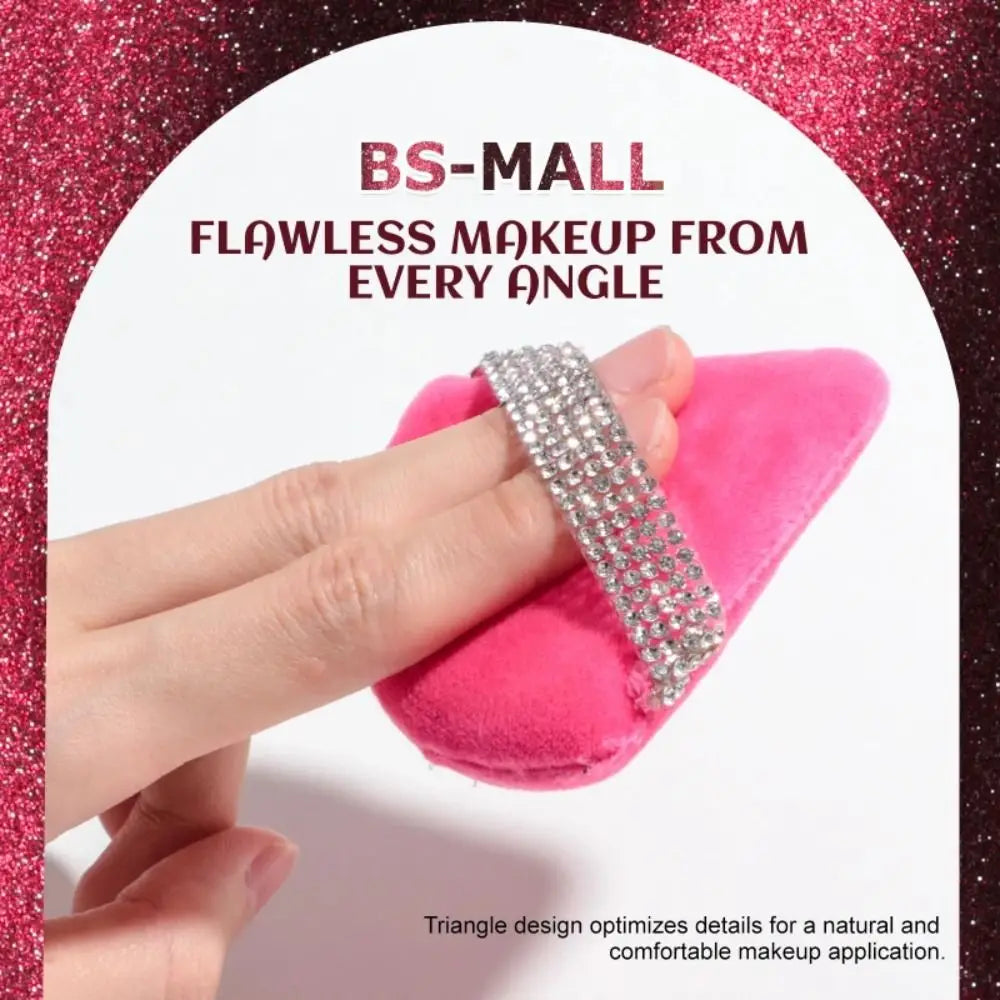 Diamond Triangle Powder Puff Sponge Velvet Triangle Powder Puff Facial Beauty Soft Smooth Face Makeup Tool Makeup Sponge