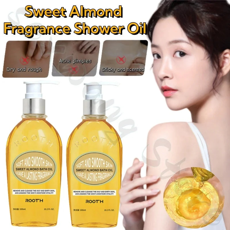 ROOTH Sweet Almond Fragrance Bath Oil 300ml cleanses oil, replenishes moisture, nourishes skin with oil and improves roughness