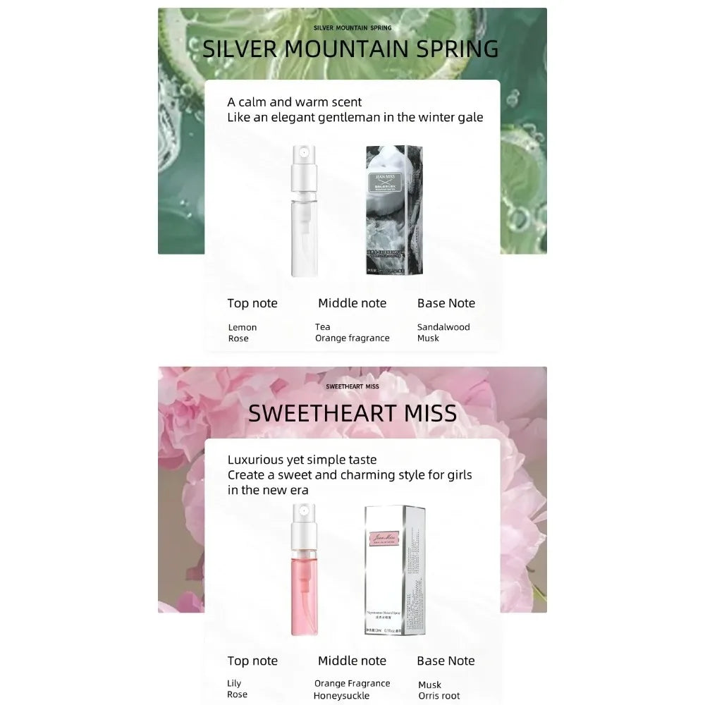 10PCS Mini Travel Size 3ml Perfume Women Men Unisex Fragrance Set Eau De Toilette Gift for Her Him Deodorant Body Spray