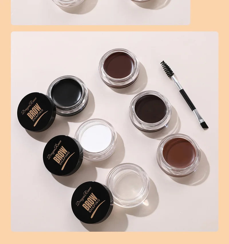 White Bushy Eyebrow Gel - European & American Style, Long-lasting Setting Pomade Soap Wax, Volumizing Sculpting Eyebrow Pen for