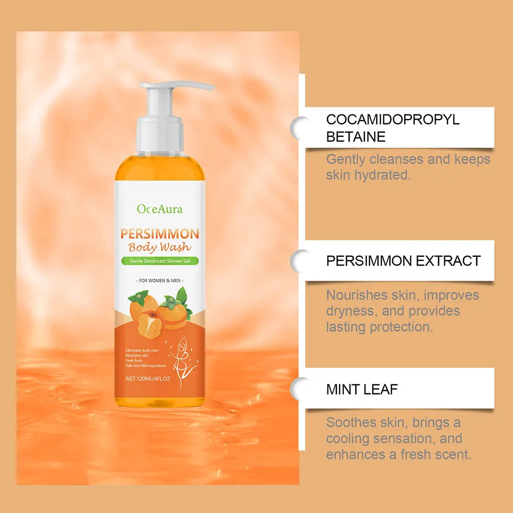 2pcs Persimmon Soaps For Old People Smell,120ml Cleansing Body Deodorizing With Persimmon,Gentle Hydrating Body Cleanser