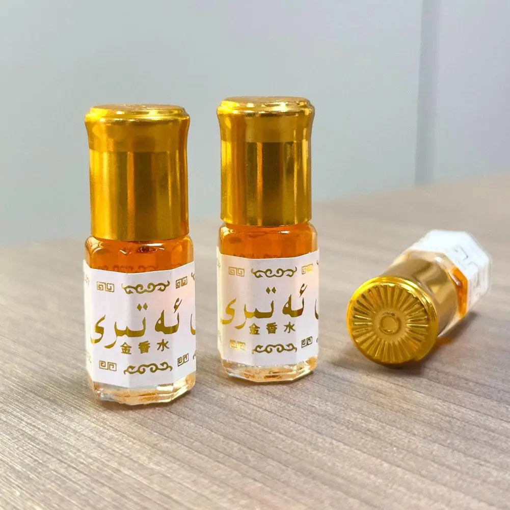 1/3/5pcs 3ml Golden Ball Parfum Mini Portable Middle East Arab Milky Fragrance Floral Scent Lasting Date Exotic Eau De Toilette
