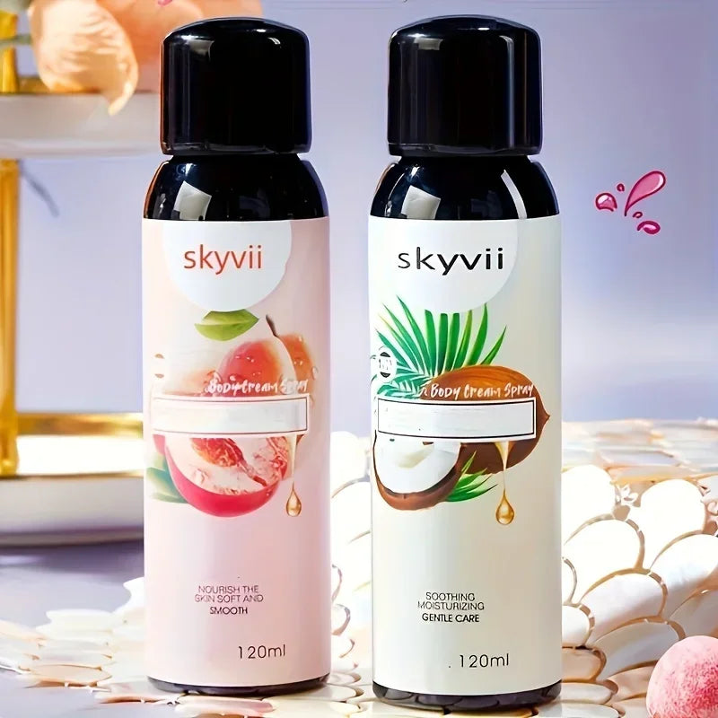 120ML Peach/ Coconut Body Lotion Spray - Light Fragrance Moisturizing Nourishing Body Skin Care