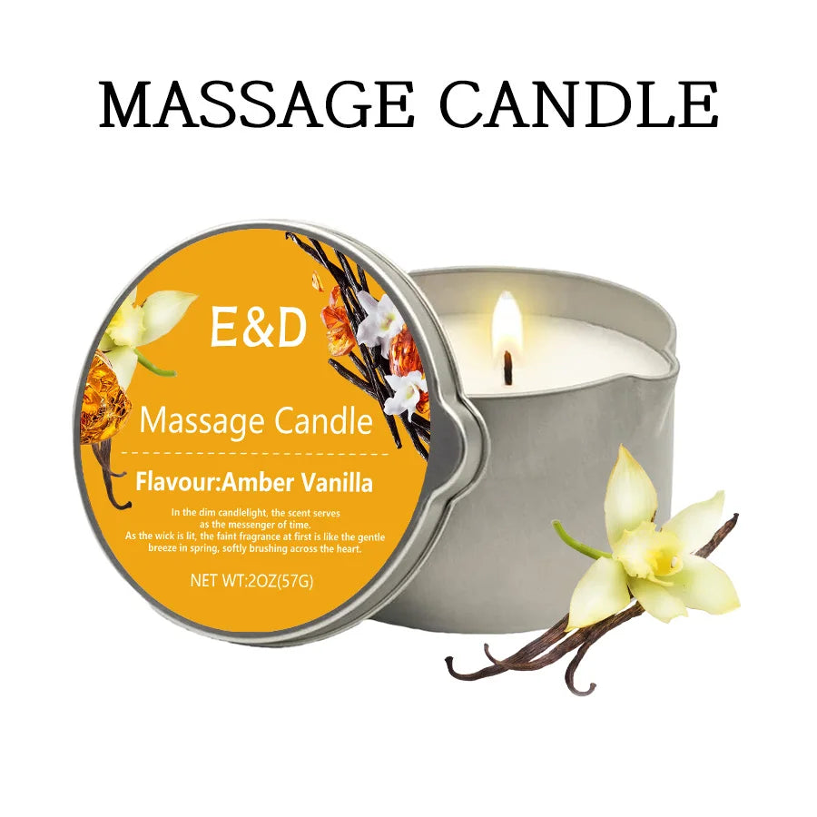 Massage Oil Candle, for Stress Relief and Skin Moisturizing, Scented Candles Aromatherapy SM Product Spa Essentials, Luxury Cand