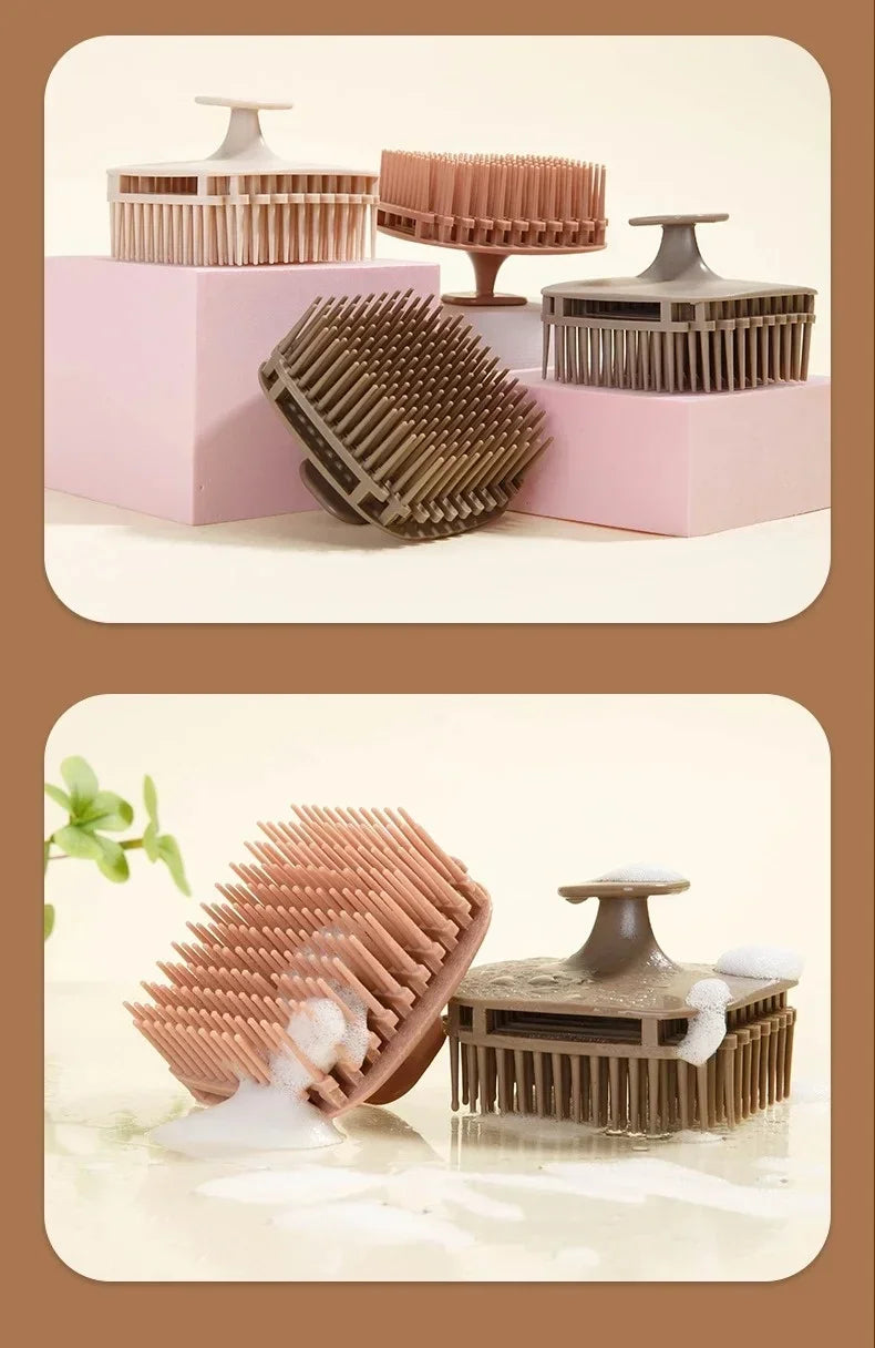 Square Shower Scalp Massager Brush Shampoo Hair Wash Comb Body Exfoliator Portable Salon Household Hairdressing Care Accessory