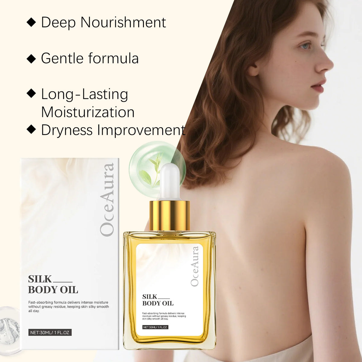 Improved Dry Silk Softening Body Oil Exfoliating Refreshing Moisturizing Non-Greasy Skin-Friendly Soft Easily Absorbed Body Oil